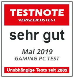 Testnote: Sehr Gut (Offizieller Gaming PC Test / Mai 2019)